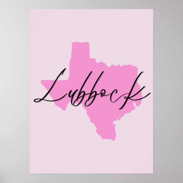 Lubbock Texas Pink Poster (Framsidan)