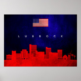 Lubbock Texas Skyline Poster