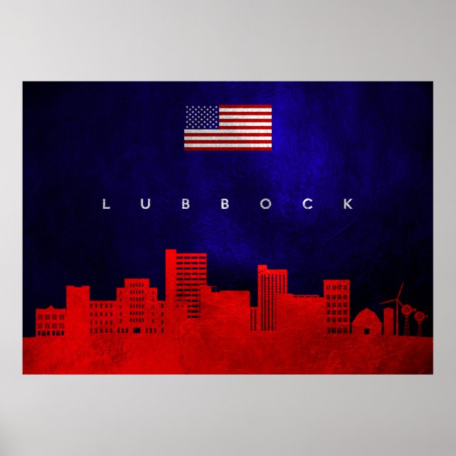 Lubbock Texas Skyline Poster (Framsidan)