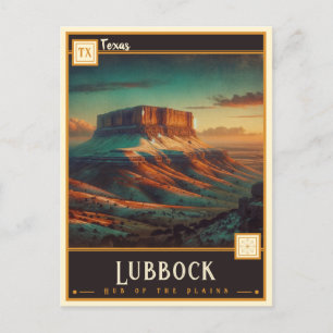 Lubbock, Texas VINTAGE Vykort