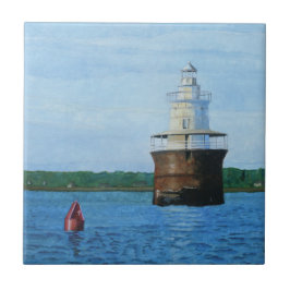 Lubec Channel Lighthosue Painting Kakelplatta