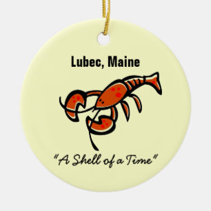 Lubec, Maine Lobster Julgransprydnad Keramik