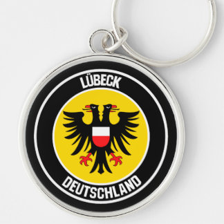 Lübeck Round Emblem Rund Silverfärgad Nyckelring