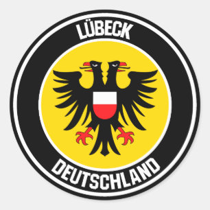 Lübeck Round Emblem Runt Klistermärke