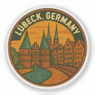 Lübeck Tyskland Holstentor Konst Klistermärken