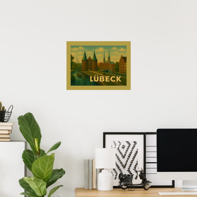 Lübeck Tyskland Stad Konst Poster (Hemmakontoret)