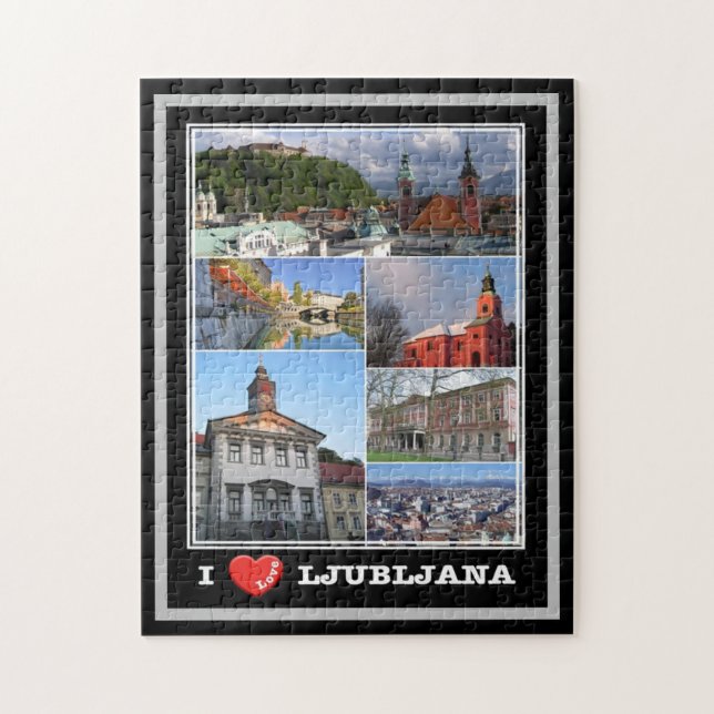 Lubiana - Slovenien - I Kärlek - Pussel (Vertikal)
