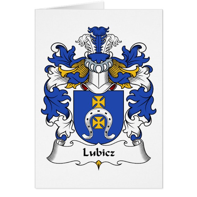 Lubicz familjvapensköld hälsningskort (Framsidan)