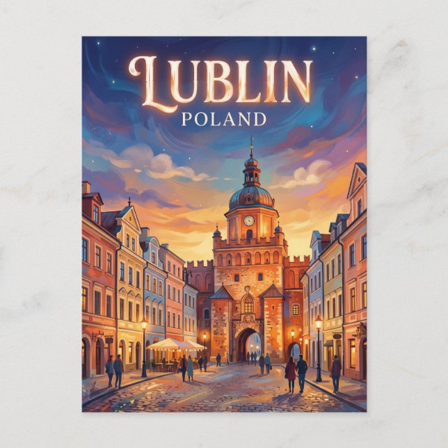 Lublin Gamla Stan Polen Vykort (Framsida)