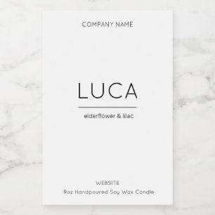 Luca-Elegant Candle och produktetikett för ljus Mat Etikett