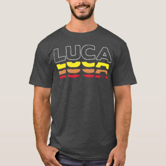 Luca Förnamn Roligt Vintage Solnedgång Luca presen T Shirt