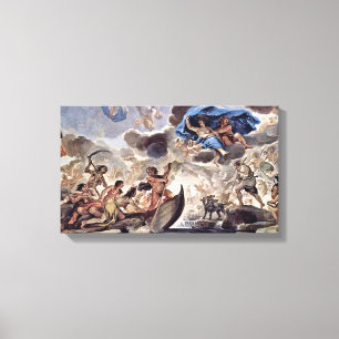 Luca Giordano - skället av Charon och Morpheus Canvastryck