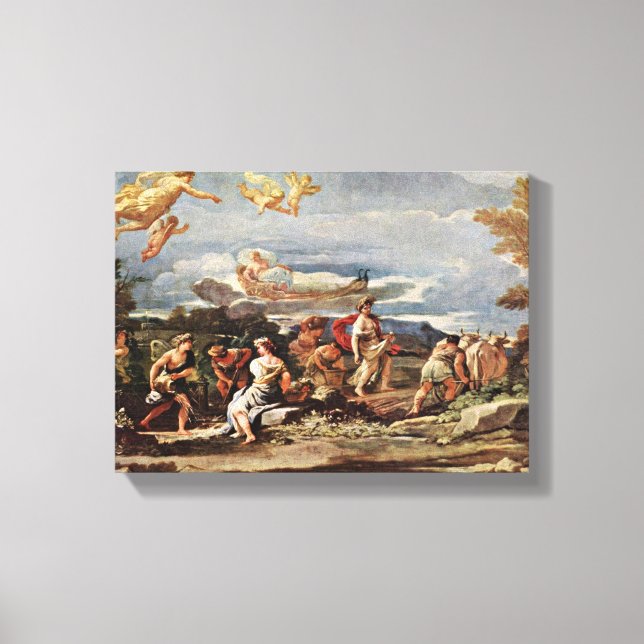 Luca Giordano - Vertumnus och Pomona Canvastryck (Framsida)