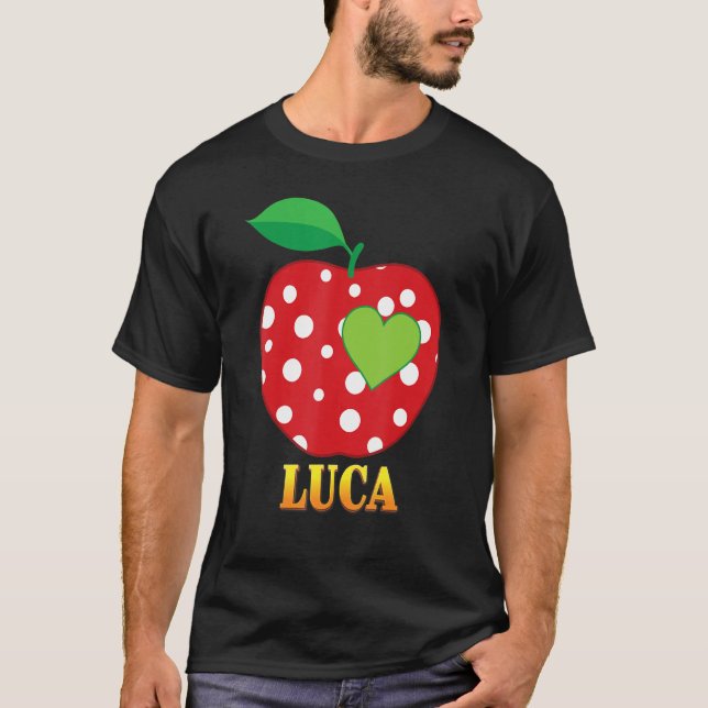 Luca Kärlek School Back to school Boy Kid Student  T Shirt (Framsida)