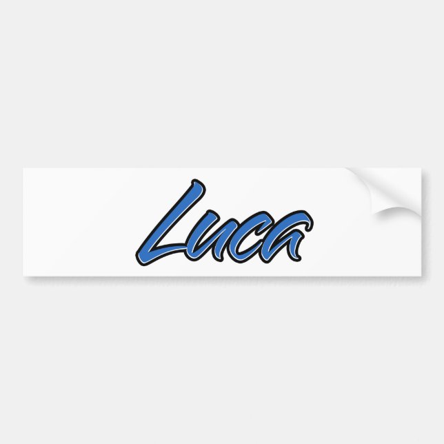 Luca Namn blue Aufkleber Sticker Autoaufkleber Bildekal (Framsidan)