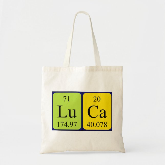 Luca Periodisk bord namn tote bag Tygkasse (Framsidan)