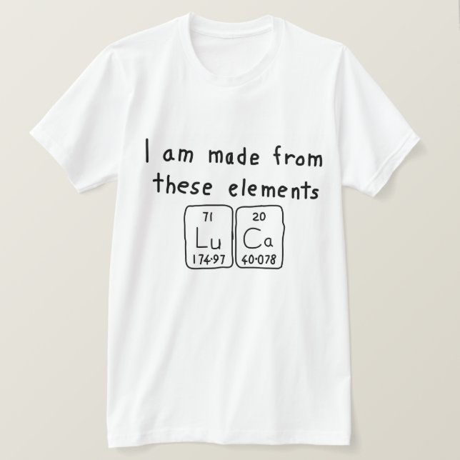 Luca Periodisk skjorta bord namn T-shirt (Design framsida)