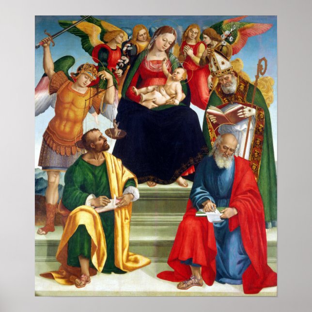 Luca Signorelli Madonna and Child with Saints Poster (Framsidan)