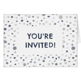 Lucas Confetti Watercolor Dots Birthday Inbjudan OBS Kort