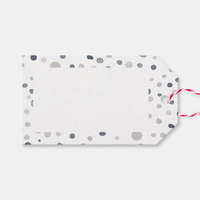 Lucas Confetti Watercolor Dots Gift-Märkre Presentetikett (Framsidan (Horizontal))