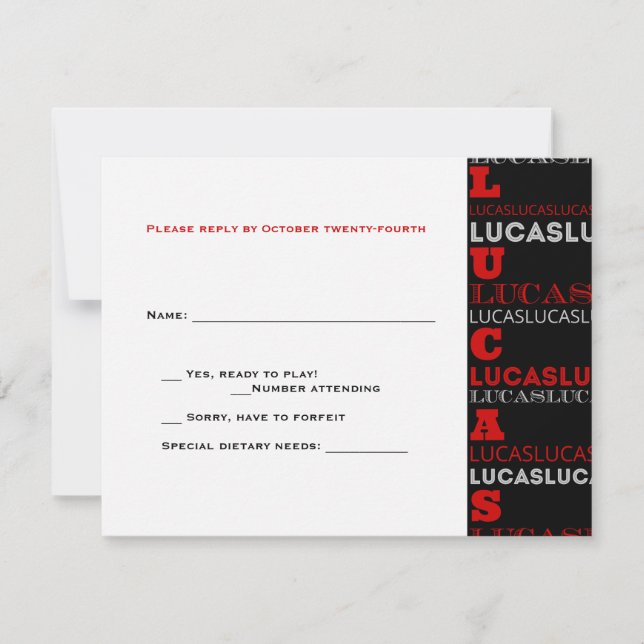 Lucas Coola Modern Pub Mitzvah OSA Red Black Kort (Framsida)
