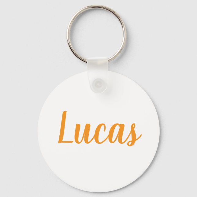 Lucas name Metal ring keychain Nyckelring (Framsida)