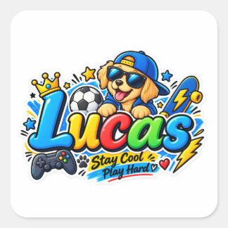 Lucas Stay Cool Söt Valp Personlig Klistermärke