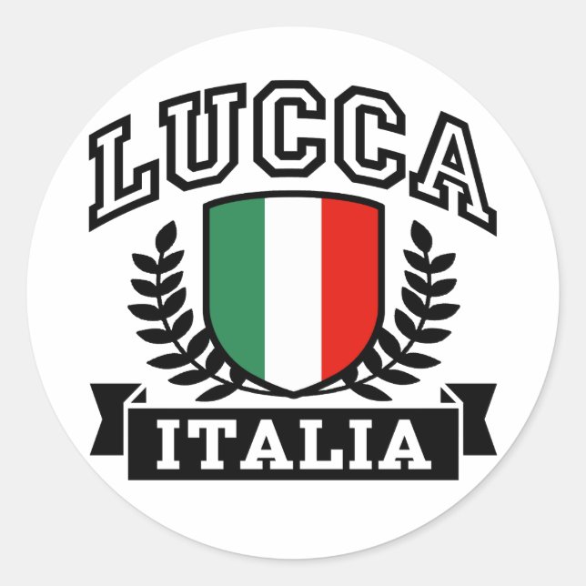 Lucca Italia Runt Klistermärke (Framsida)