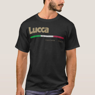 Lucca Italian City Retro Flag Italy  T Shirt