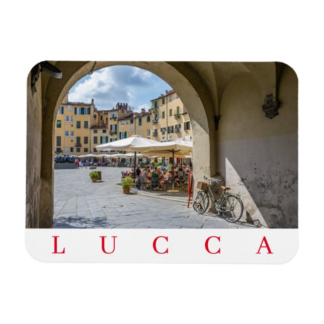 Lucca Piazza Anfiteatro-kylmagnet Magnet (Horisontell)