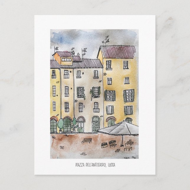 Lucca, Piazza Dell'Anfiteatro Vykort (Framsida)