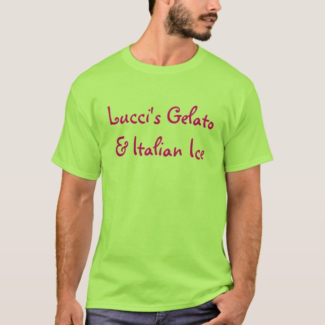 Luccis Gelato & italienska is T-shirt (Framsida)