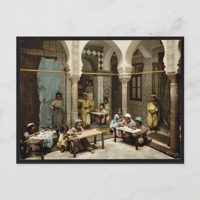 Luce Ben Aben, School of Arab Embroidery, Algiers Vykort (Framsida)