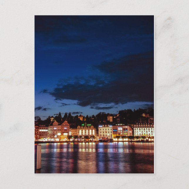 Lucerne by night vykort (Framsida)