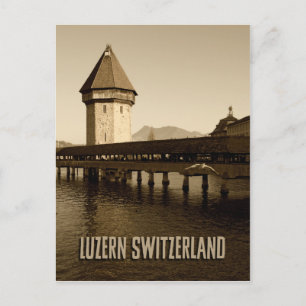 Lucerne Chapel-bron i Schweiz Vykort