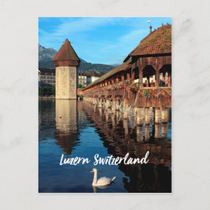 Lucerne Chapel-bron i Schweiz Vykort