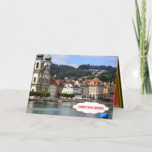 Lucerne, Jesuit Church and River Helgkort