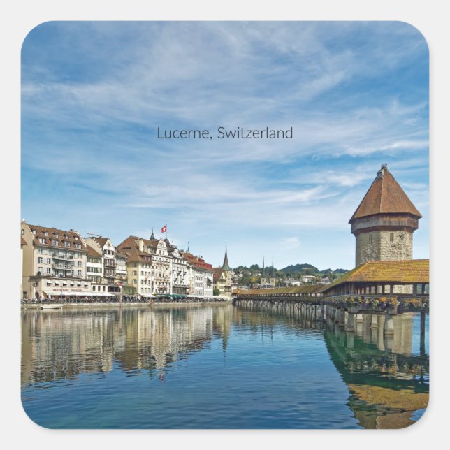 Lucerne, Schweiz Fyrkantigt Klistermärke (Framsida)