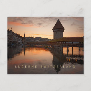 Lucerne Schweiz på morgonen tidigt Vykort