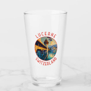 Lucerne Schweiz Retro Distress Circle Glaskopp