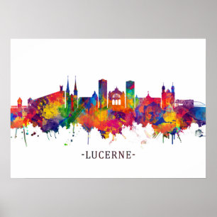 Lucerne Schweiz Skyline Poster