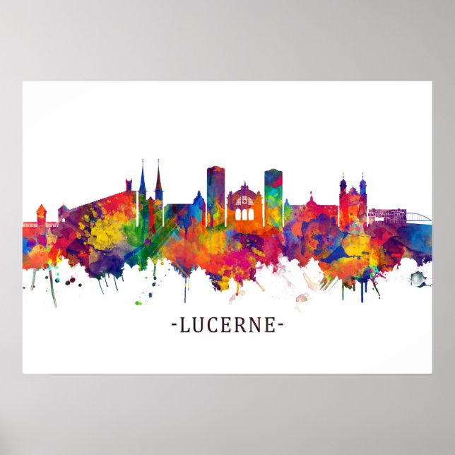 Lucerne Schweiz Skyline Poster (Framsidan)