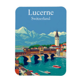 Lucerne, Schweiz Travel Alpine Townscape Magnet