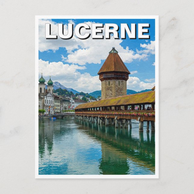 Lucerne Schweiz Travel Vykort (Framsida)