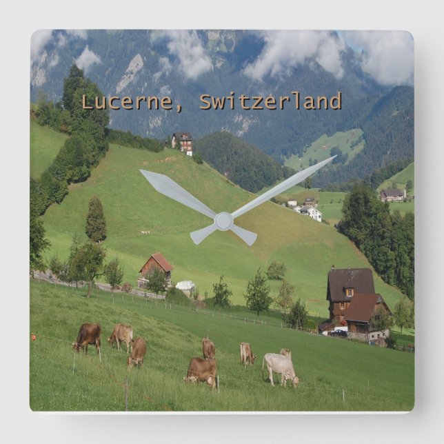 Lucerne, Schweiz Wall Clock Fyrkantig Klocka (Framsida)