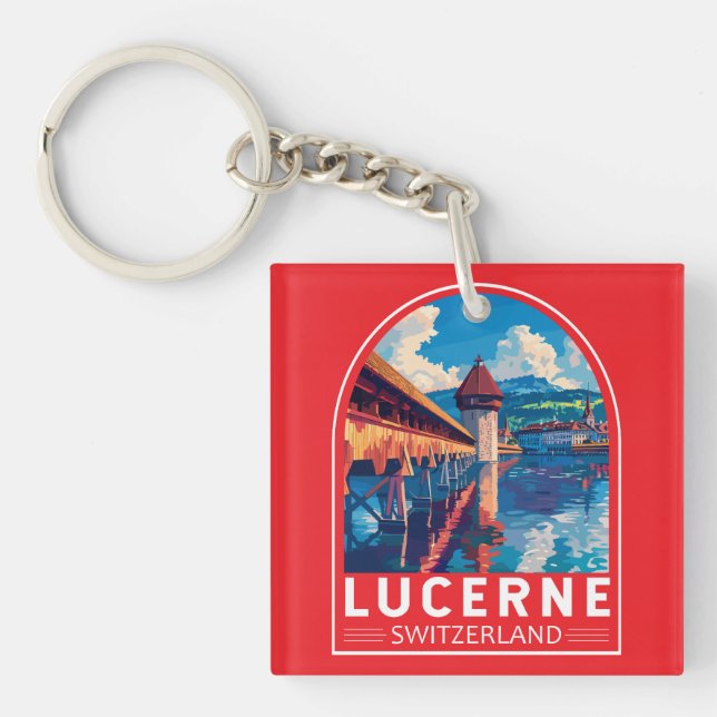 Lucerne Switzerland Travel Art Vintage (Framsidan)
