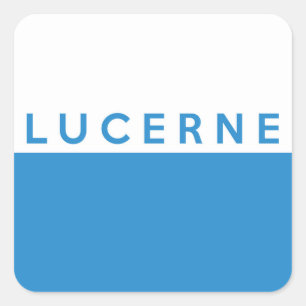Lucernprovinsen Schweiz swiss flagga text namn Fyrkantigt Klistermärke