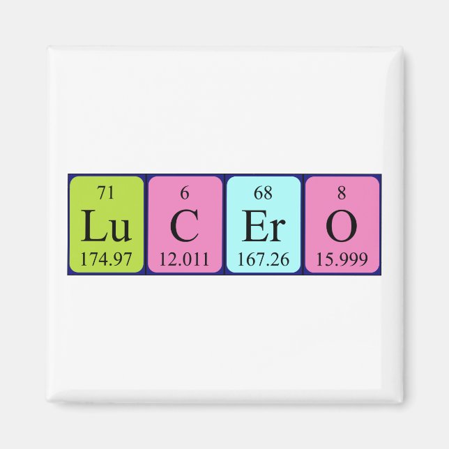 Lucero Periodisk bord namn magnet (Framsidan)