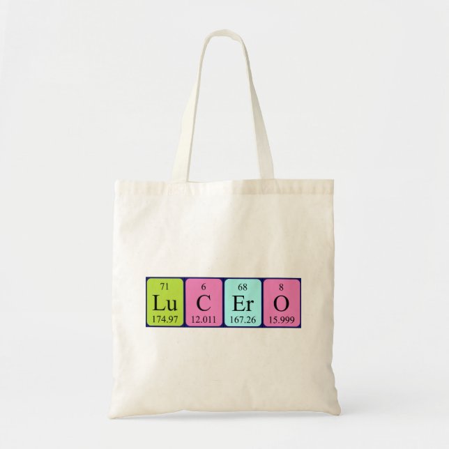 Lucero Periodisk bord namn tote bag Tygkasse (Framsidan)