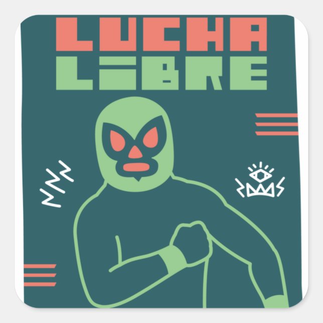 LUCHA LIBRE#120 FYRKANTIGT KLISTERMÄRKE (Framsida)